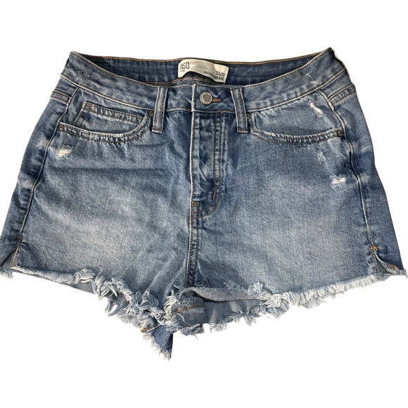 RSQ Shorts‎ Light Wash Denim Jean Vintage High Rise Cut Off Teen Sz 7/28” - Picture 1 of 5